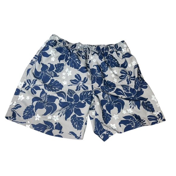 Speedo Men's XXL 8" Floral Print Volley Swim Shorts - Navy/Gray - Picture 2 of 12
